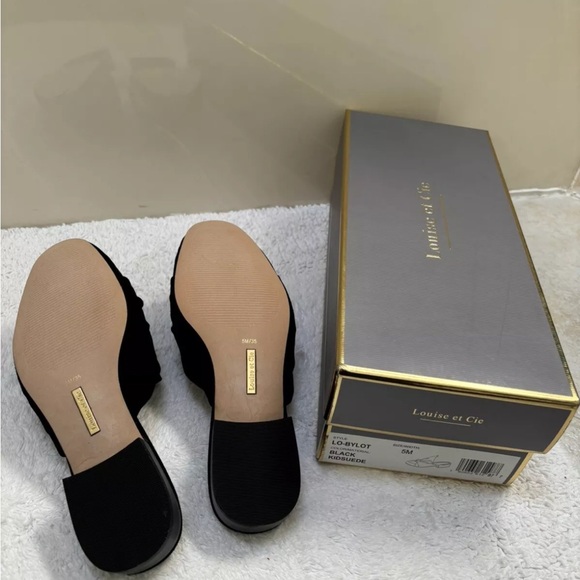 Louise et Cie Lo-Bylot Twist Black Suede Mules Shoes Size 5 - Picture 5 of 6